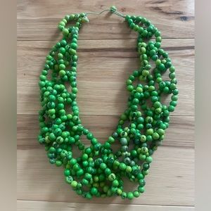 Green Hand Beaded Necklace from Uganda